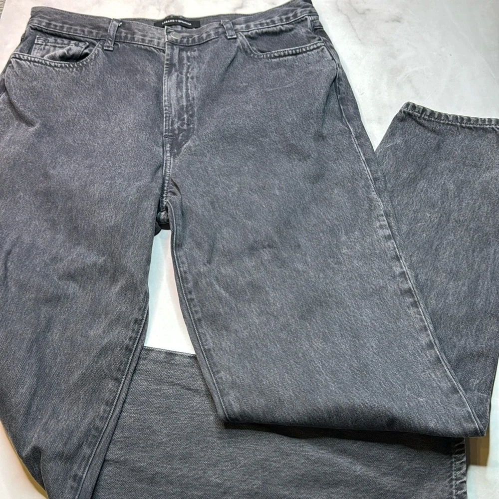 J Brand X Elsa Hosk Elsa Sunday Straight Jean in Faded Black - Picture 2 of 8